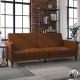 Liam Camel Faux Leather Futon Sofa